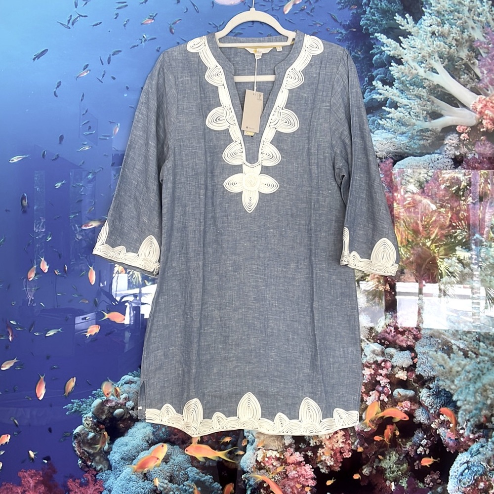 Boden Embroidered linen dress